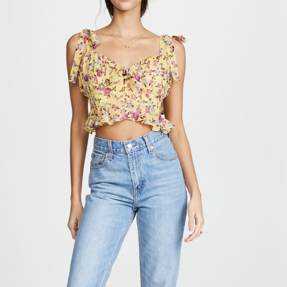 Beaumont Top Yellow Floral | For Love and Lemons - Picture 3 of 7